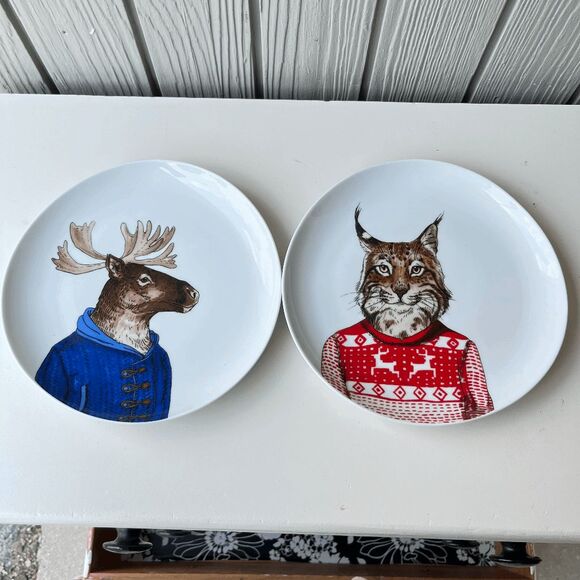 Rachel Kozlowski x West Elm Animal Plates – Moose & Lynx Sweater Set - Picture 1 of 9